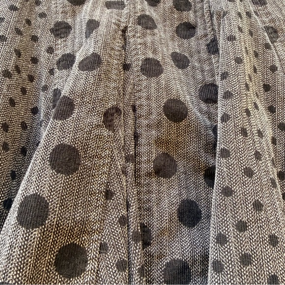 Flared Polka Dot Midi Skirt - Black - Picture 5 of 5